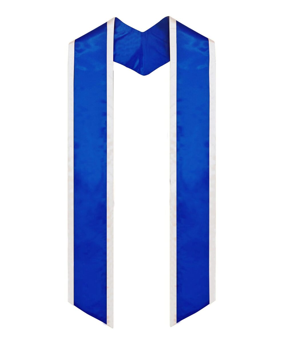 9318 Adult Plain Graduation Honor Stole Sash Angled End With Trim 72" Long